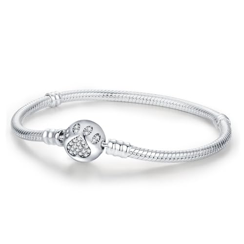 KEQ Charm-Armband aus 925er-Sterlingsilber, für Pandora-Charms, Schlangenkettenarmband, passend für jeden Charm, Geschen...
