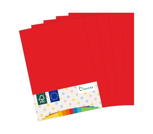 MADE IN EU 50 Blatt farbiges Papier ROT A4 80 g/m² CS Paper - Druckerpapier, Kopierpapier, Universalpapier zum Drucken, Basteln & Falten im Format DIN A4. Papier für den Heim- & Bürobedarf
