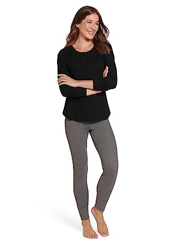 Jockey Women's Loungewear Long Sleeve Waffle Henley3