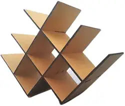 Adega de Mesa para 8 Garrafas, MDF Preto, 45 x 30 x 15 cm