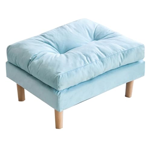 Repose-Pieds rectangulaire S3YT8U rembourré bleu pour chambre et entrée