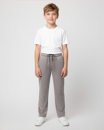 Image of Real Essentials 3 Pack: Boys' Mesh Open Bottom Active Sweatpants with Pockets & Drawstring