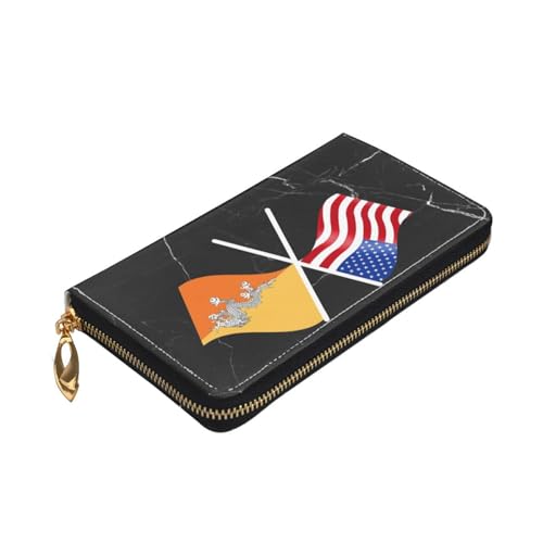 American And Bhutan Flag Wallet Card Bag4