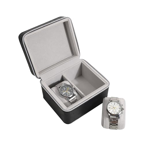 Boîte montre de voyage en cuir 2 à 12 slots zippée homme femme
