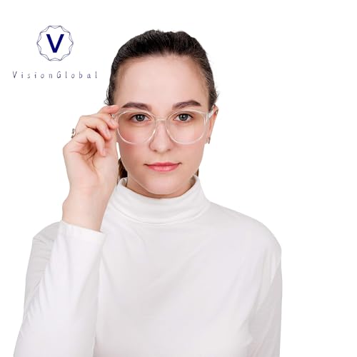 Image of VisionGlobal Blue Light Blocking Glasses, Lightweight Oval Frame, Computer Glasses for Gaming, Office, TV