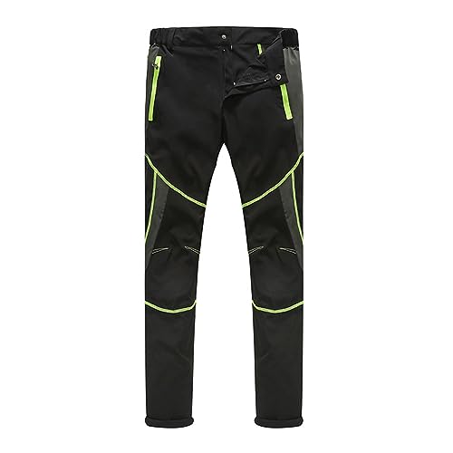 Genérico Pantalones de Trekking Softshell Impermeables Resistentes para Hombre   Escalada, Trabajo, Tácticos, Ligeros, a Prueba de Viento (01 Verde, M)