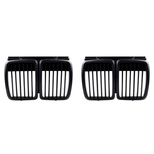 Dxoniislh 2X Reemplazo de la Parrilla Delantera para E30 Serie 3 M3 Parrilla Delantera Parachoques Parrilla Negro Mate 1982-1994