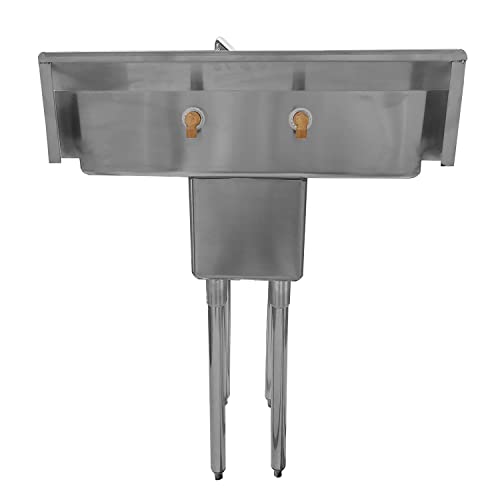 Image of AmGood Stainless Steel Prep & Utility Sink | 304 Stainless Steel | Restaurant, Kitchen, Laundry, Garage | NSF (Bowl Size: 10 inchx14 inchx10 inch + Faucet + 2 Drainboards)