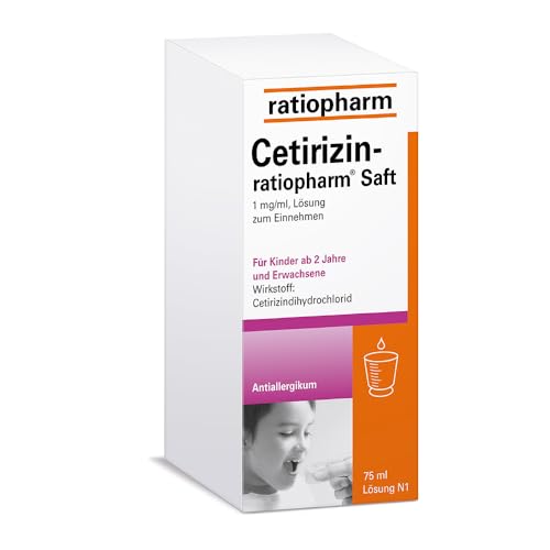 Cetirizin-ratiopharm® Saft – lindert allergische Symptome wie Heuschnupfen und Nesselsucht; 75 ml