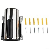 Yuanpgky Einziehbare Warteschlangensperre Wandhalterung für Menschenmengenkontrolle, Edelstahlgehäuse mit 2 m/5 m Nylonband, rot oder schwarz (schwarz, 5 m)