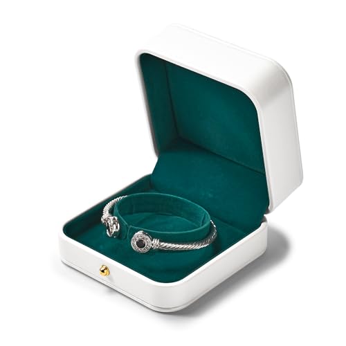 Oirlv Elegant Bracelet Box White PU Leather Bangle Storage Case w...