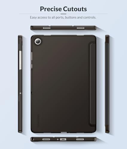 Image of MoKo Case for Samsung Galaxy Tab A11+ Plus 11 inch 2025, Black | Fit Samsung Galaxy Tab A9+ Plus 2023 with Soft TPU Translucent Back Protective Cover Trifold Stand Case, Auto Wake /Sleep