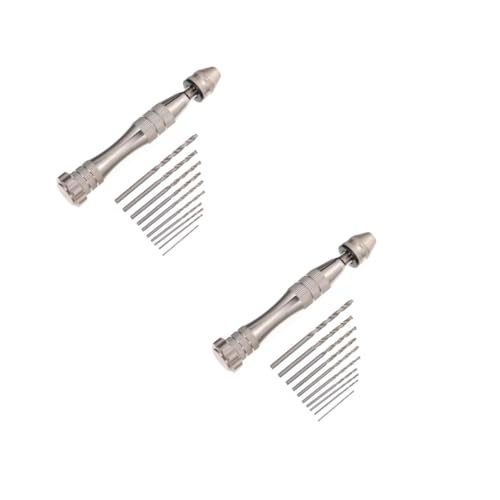 Balacoo 2 Sets Adjustable Drill Holder Hand Drill Jewelry Making Tool Pin Vise for Wood Plastic Nut