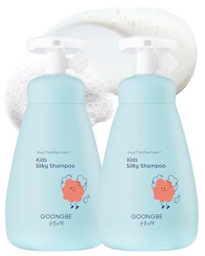 GOONGBE Kids' Silky Shampoo - Korean Kids Hair Softening Shampoo - Shiny and Glossy Hair for Weak, Frizzy and Tangle Prone Hair - Low pH &amp; Silicone-Free - Allergen Free Scent, 10.1 fl.oz. 2 Pack