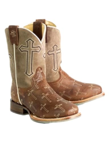 Tin Haul Boys' Holy Son Western Boot Broad Square Toe Brown 2 D2