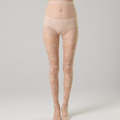 3 Pairs Premium Fashion Flower Pattern Tights for Women with Designs Sheer Colorful Pantyhose Stockings Package4