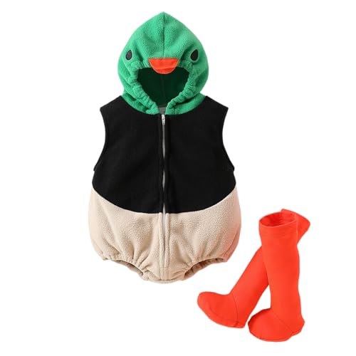 Baby Halloween Costumes Avocado/Duck/Strawberry Outfit(Green Duck,0-3M)