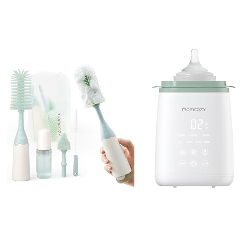 Image of Momcozy Bottle Brush Kit Green & Momcozy Bottle Warmer