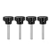 Tool parts 4 Pcs Star Knobs Grips M6 x 50mm Male Thread Steel Zinc Stud Black PP