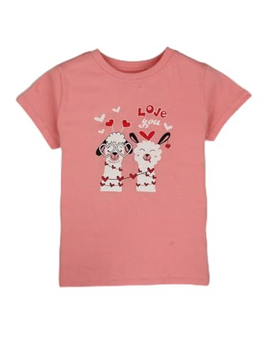 Image of Gini & Jony Girls Printed Cotton Round Neck Half Sleeve Knits Top
