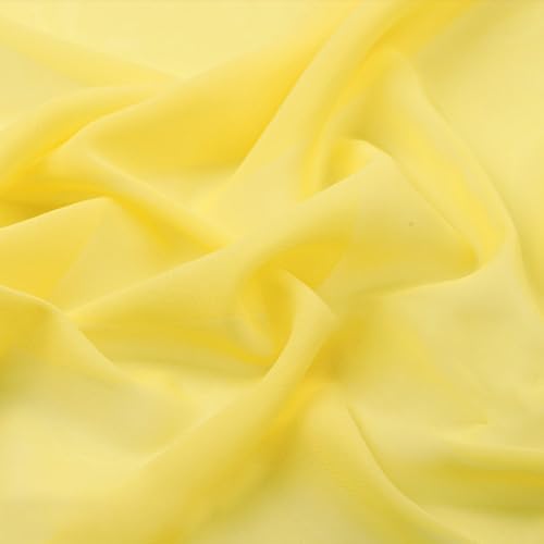Wambere 100cm×150cm Chiffon Stoff Hochzeitsstoffe Tischdeckenstoffe Bekleidungsstoffe Dekostoff Kostümstoff Stoffe zum Nähen Meterware Dekorieren für DIY Basteln Kleidungsdekoration,Gelb