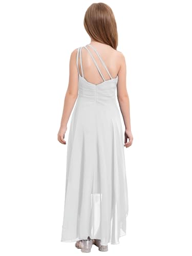renvena One Shoulder Chiffon Flower Girl Dress Junior Kids Wedding Bridesmaid Gown Formal Party Dress2