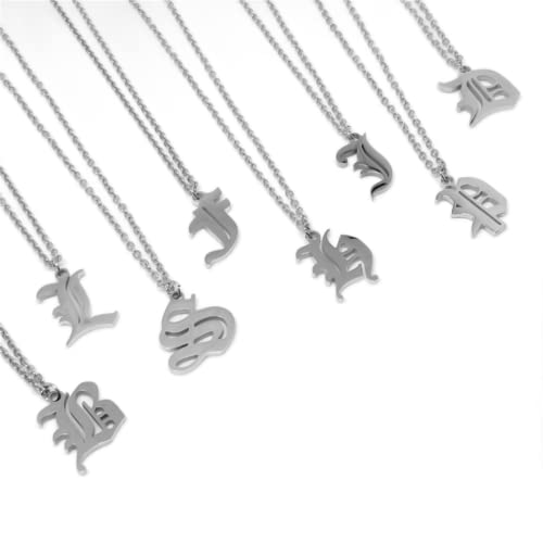 Old English Initial Alphabet Letter Necklace3