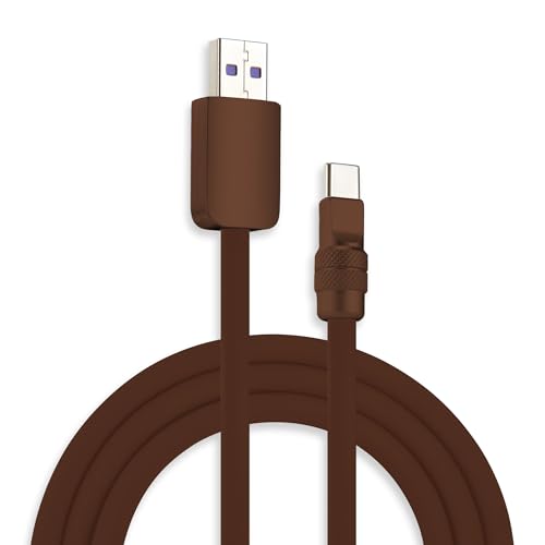Image of chubbycable Chubby 2.0 Fast Charging Cable Durable Soft Silicone USB C Cable 120W Extra Thick Charger Cord Compatible with iPhone 17-15 Series iPad, Chocolate+Chocolate, USB-A to Type-C, 3.3 FT