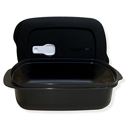 Tupperware CrystalWave Microwave Rectangle Container 4 Cups Black