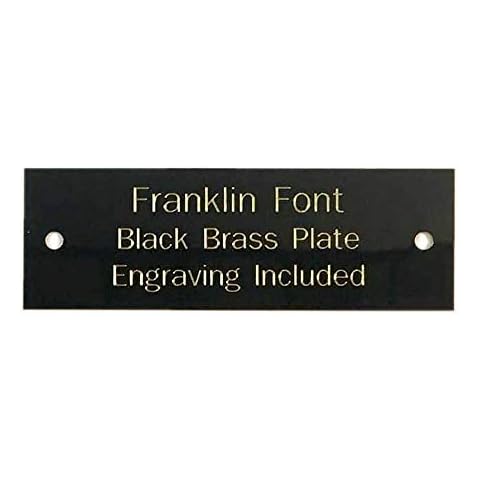 Eastwood Engravings 1"x3" Engraved Solid Black Brass Plate Gold Etched Letters Custom Personalized Plaque Adhesive Backing Gift Label Sign Trophy Taxidermy - Squared with Holes Plate Style Cover