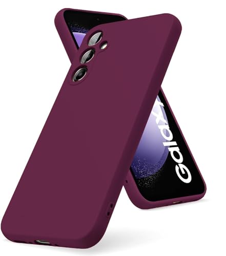 Image of DIZORO Microfiber Candy Case Compatible for Samsung A35 5G Smooth Touch Cushion Liquid Soft Silicone Gel Rubber Phone Cases Non-Slip Full Body Protective Shockproof Back Cover (Wine Red)