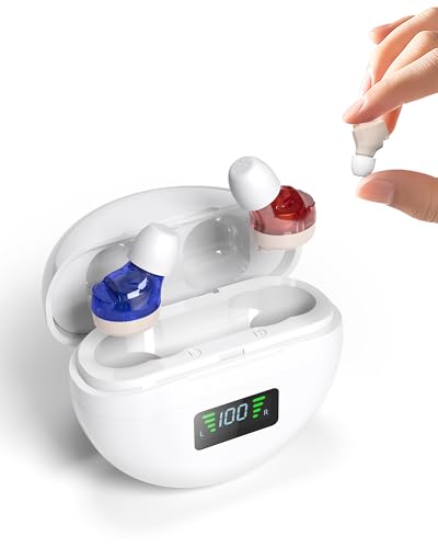 Hearing Aids (Not Amplifier) with Audio Tracker, Rechargeable Hearing Aids with Noise Reduction DSP...