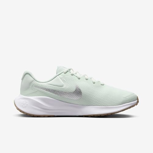 Nike Revolution 7 Women's Road Running Shoes (Extra Wide) (FZ6829-303, Barely Green/White/Platinum Tint/Metallic Silver) Size 103