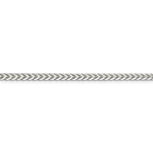 Solid 925 Sterling Silver 3.4mm Diamond-Cut Square Franco Necklace Chain - with Secure Lobster Lock Clasp2