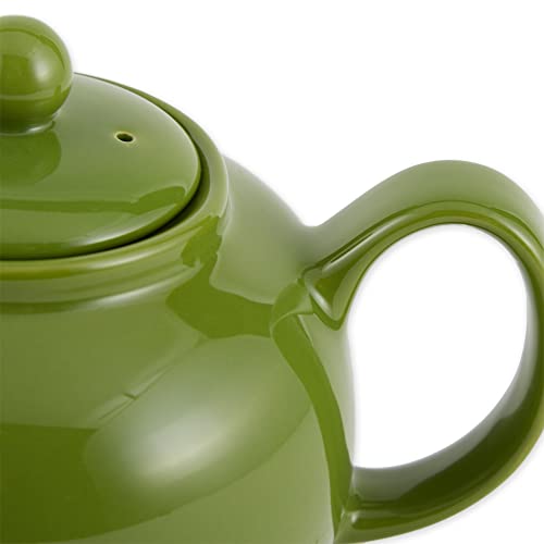 RSVP International Stoneware Teapot Collection, Microwave and Dishwasher Safe, 42 oz, Green
