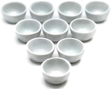 10 White Cearmic Plate Dish Bowl Dollhouse Miniatures Food Kitchen by 1 Shop for You No10