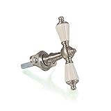 Abmessungen: Grifflänge 96 mm, Befestigungsplatte 65 mm lang, Breite 34 mm, Vierkant 7 x 7 mm