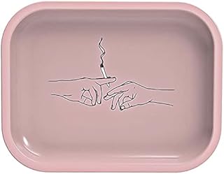 Pink Rolling Tray - Women's Metal Rolling Tobacco Holding Tray - Essential Smoking Accessories Cigar tray