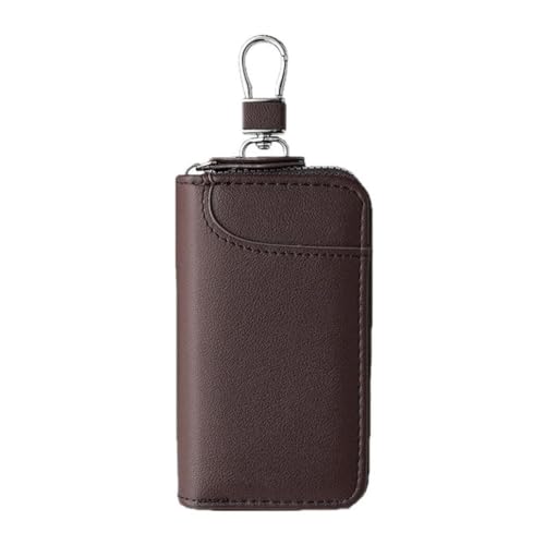 Image of Key Chain Wallet with Zipper & Hook, Pu Compact and Portable Grid Divided Design Small Key Chains Bag for Men Adults