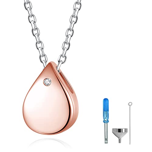 Pendentif Funéraire En Argent Sterling 925 En Forme De Goutte D'eau Pour Colliers Urnes, Bijoux Et Cadeaux, Argent Sterling, Zircone Cubique