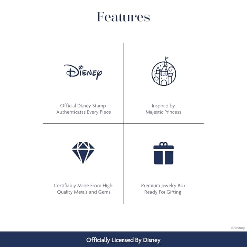 Jewelili Enchanted Disney Fine Jewelry Majestic Princess Castle Pendant Necklace for Women | 14K Rose Gold over Sterling Silver | 1/20 CTTW White Diamonds | 18" Cable Chain | Princess Gifts for Her4