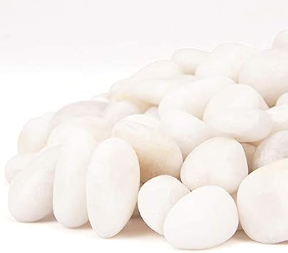 18 Pounds Decorative Pebbles White Stones River Rock Aquarium Gravel,White Natural Polished Decorative Gravel,White Pebbles,Garden Ornamental Pebbles,Decorative Stones,Polished Decor Rocks (18.6)