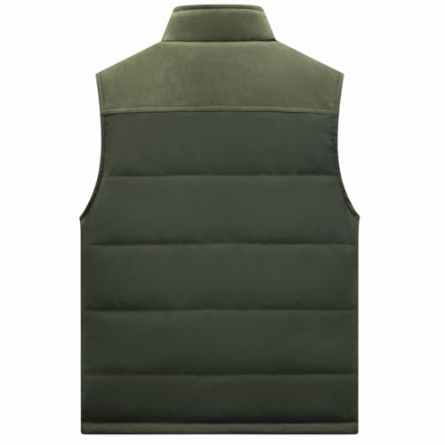 Image of Msmsse Men's Outerwear Vests Winter Quilted Padded Vest Gilet Stand Collar Warm Puffer Vest