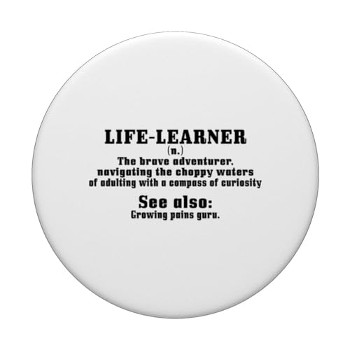 Life Learner - the brave adventurer navigating the choppy PopSockets Swappable PopGrip, Black - Image 3