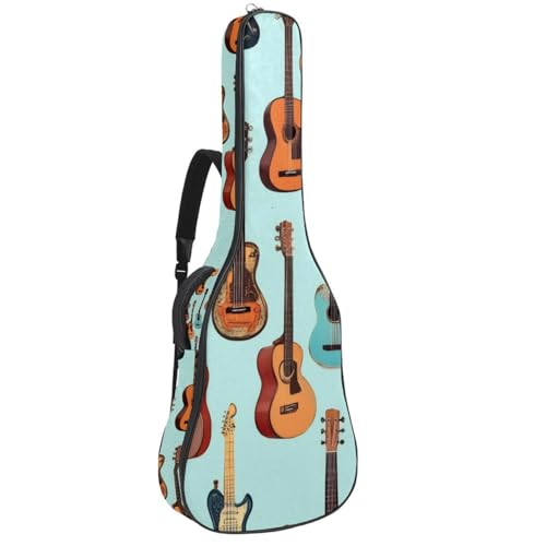 Housse guitare acoustique 109 cm à motif pour aller au cours de musique et transporter sa basse