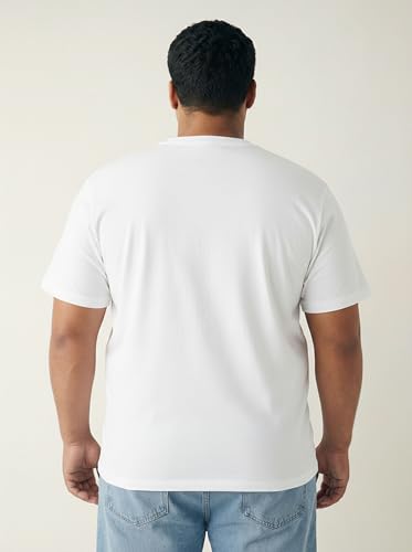 Image of Toodlegram Men's Plus Size Graphic Printed Cotton T-Shirt Casual Round Neck Regular Fit