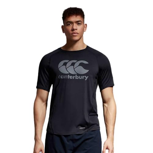 Canterbury Large Logo Superlight T-Shirt pour Homme, Black/Gunmetal Grey, 4XL