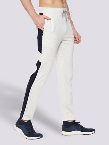 Image of MARK LOUIIS Track Pants for Men: Regular Fit Cotton Blend Lower with 2 Side Zipper Pockets, Back Pocket - Your Go-to for Running, Gym, and Comfortable Style.