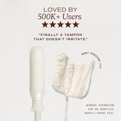 Image of August Regular Tampons - Easy-Glide Long Applicators - 36-Pack 100% Organic Cotton Tampons for Women, Non-Toxic, Fragrance-Free, and Hypoallergenic