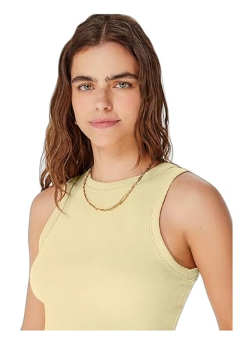 Regata Básica Feminina Cropped - Amarelo M